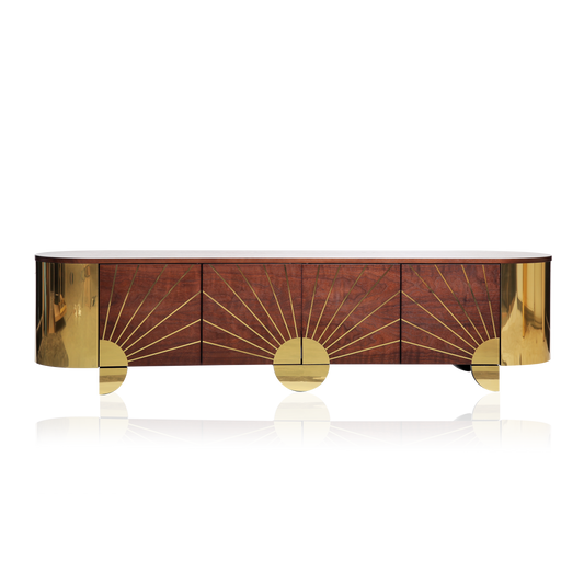 Art Deco walnut and brass sideboard by Hekla Property