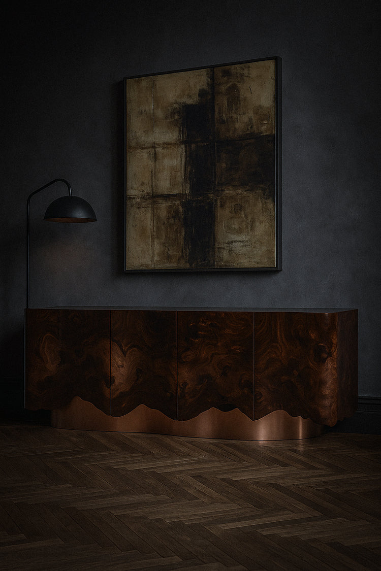 Nøkken sideboard by Hekla Property – modern craftsmanship inspired by Icelandic nature.