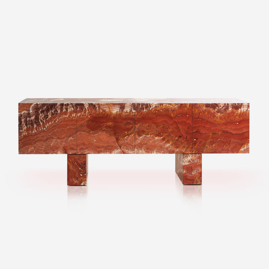 Sirens Sideboard in polished red onyx by Hekla Property