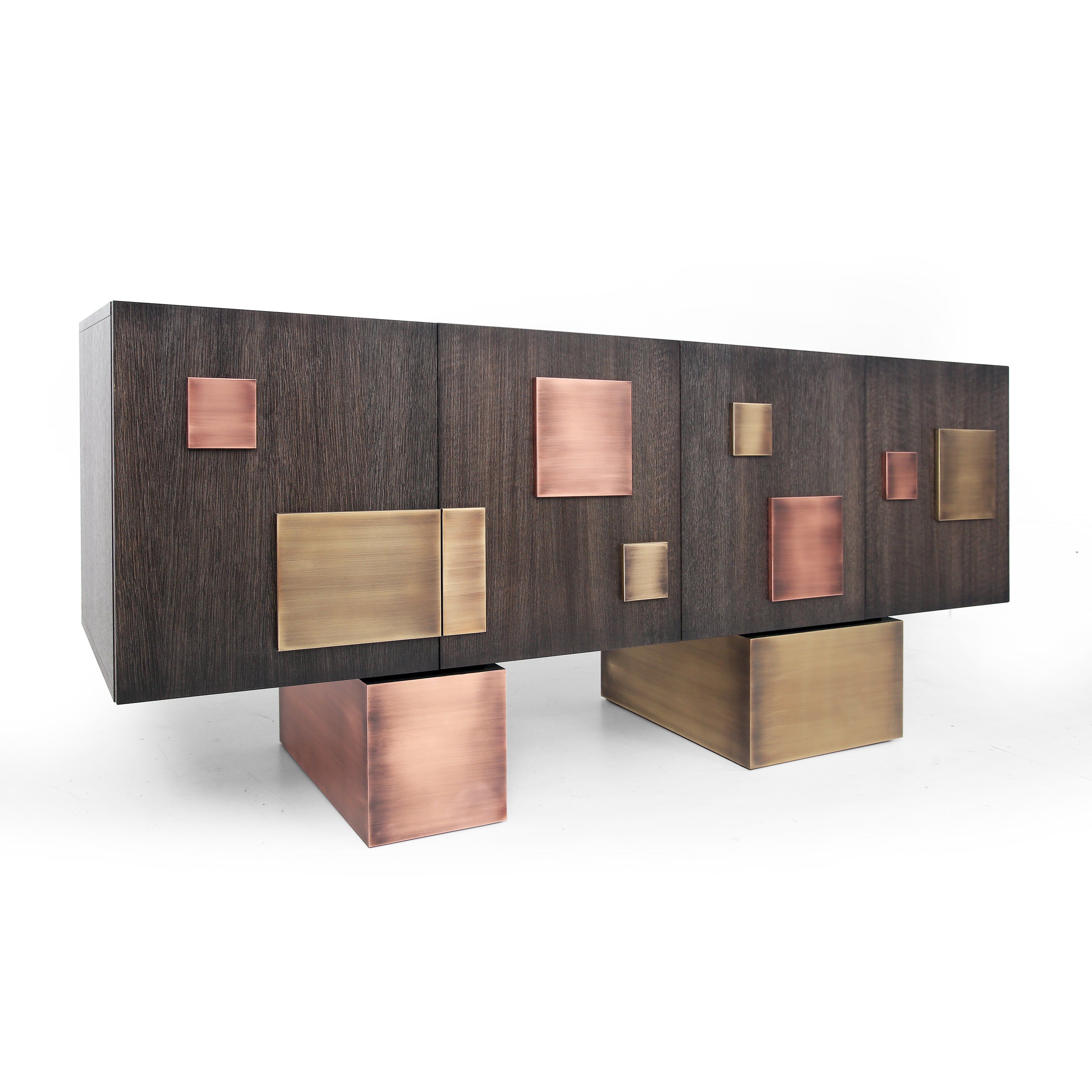 Artistic luxury sideboard combining modern geometry and classic craftsmanship.