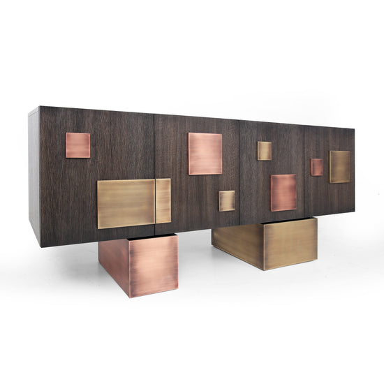 Artistic luxury sideboard combining modern geometry and classic craftsmanship.
