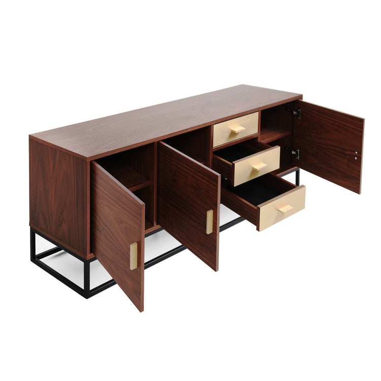 Hekla Property walnut and brass sideboard design