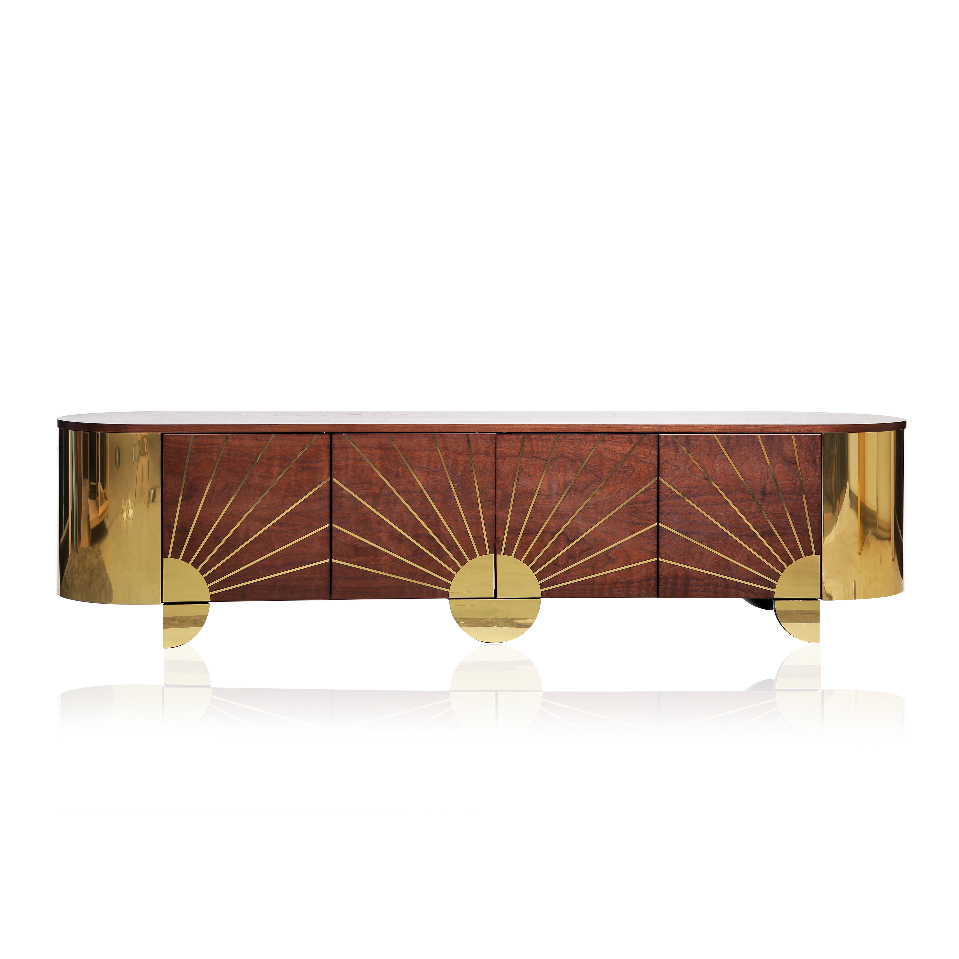 Art Deco walnut and brass sideboard by Hekla Property