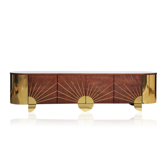 Art Deco walnut and brass sideboard by Hekla Property