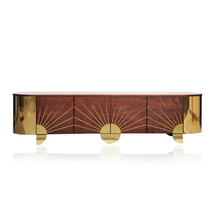Art Deco walnut and brass sideboard by Hekla Property