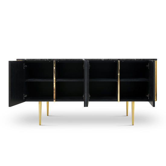 Hekla Property Feast Sideboard – artistic storage furniture in Nero Marquina marble.