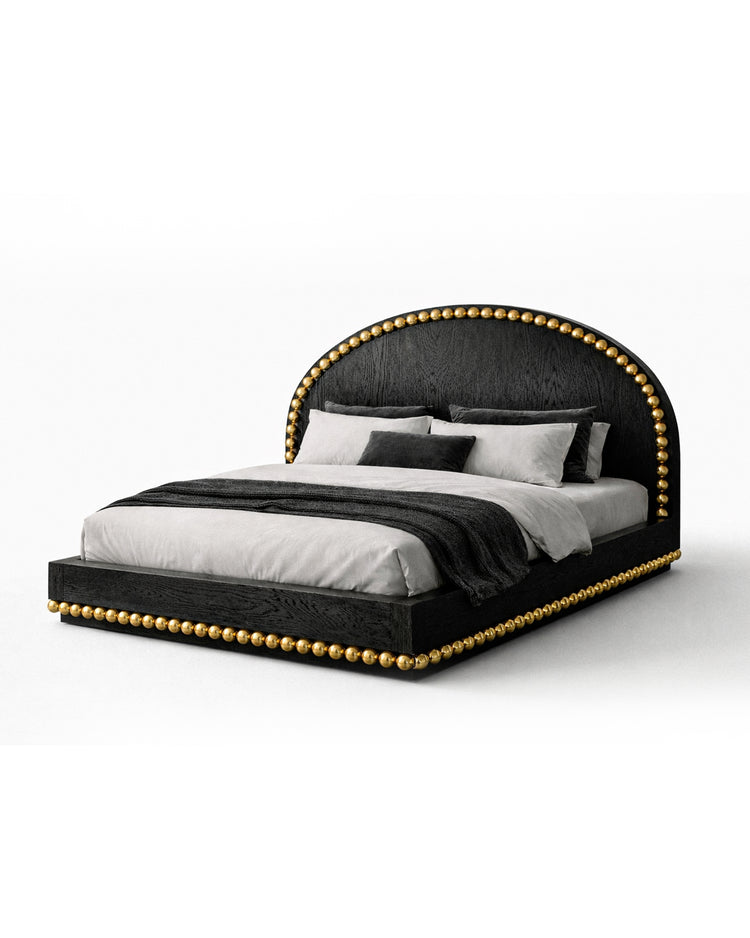 Art Deco inspired black ash bed by Hekla Property