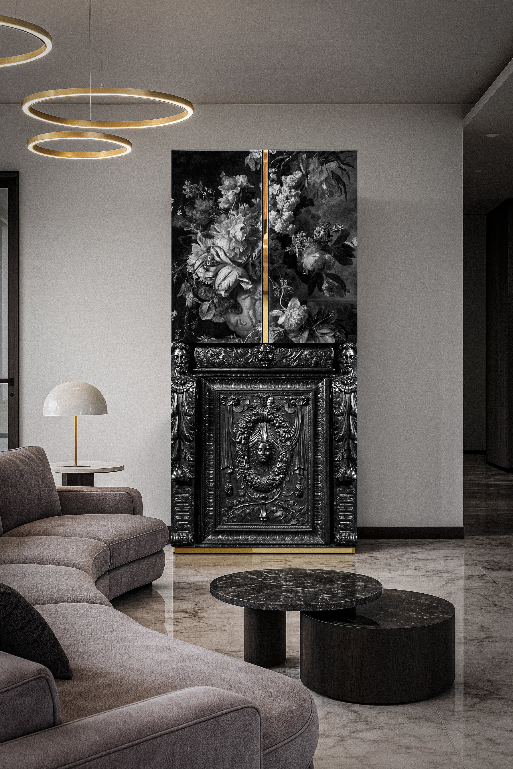 High-end drink cabinet by Hekla Property, made by artisans in Europe.