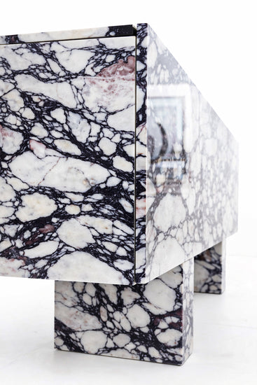 Hekla Property Sirens credenza in purple veined marble