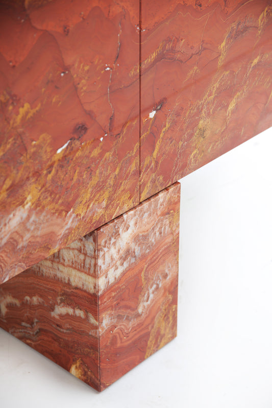 Luxury red onyx sideboard inspired by Greek mythology