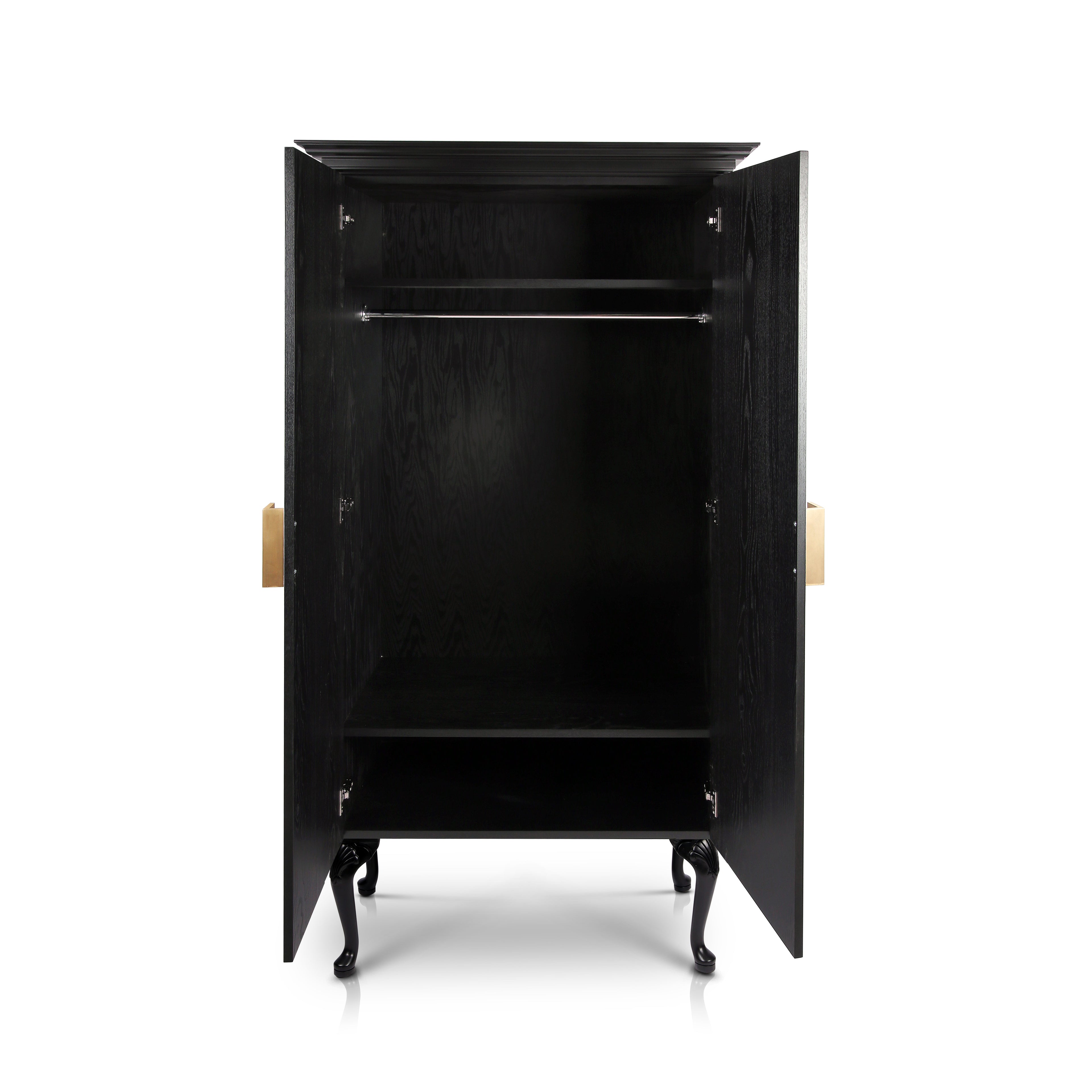 Elegant wardrobe blending traditional sculpture and modern craftsmanship.