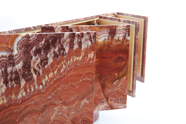 Sirens Sideboard in polished red onyx by Hekla Property