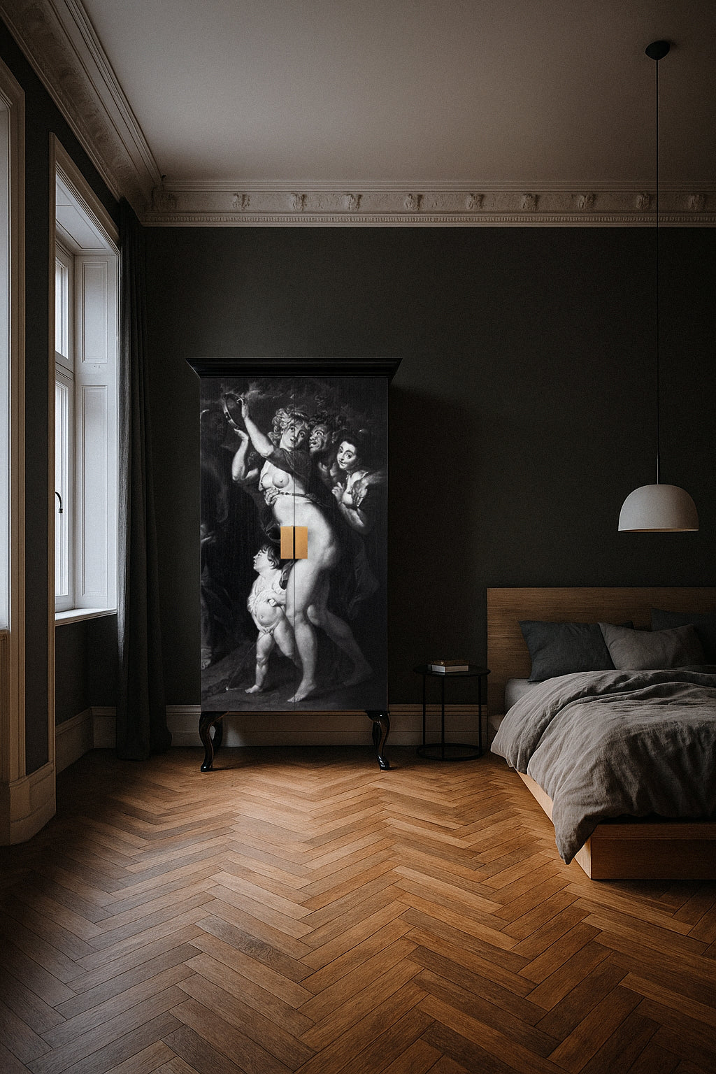 Black ash wardrobe for both classic and contemporary interiors.