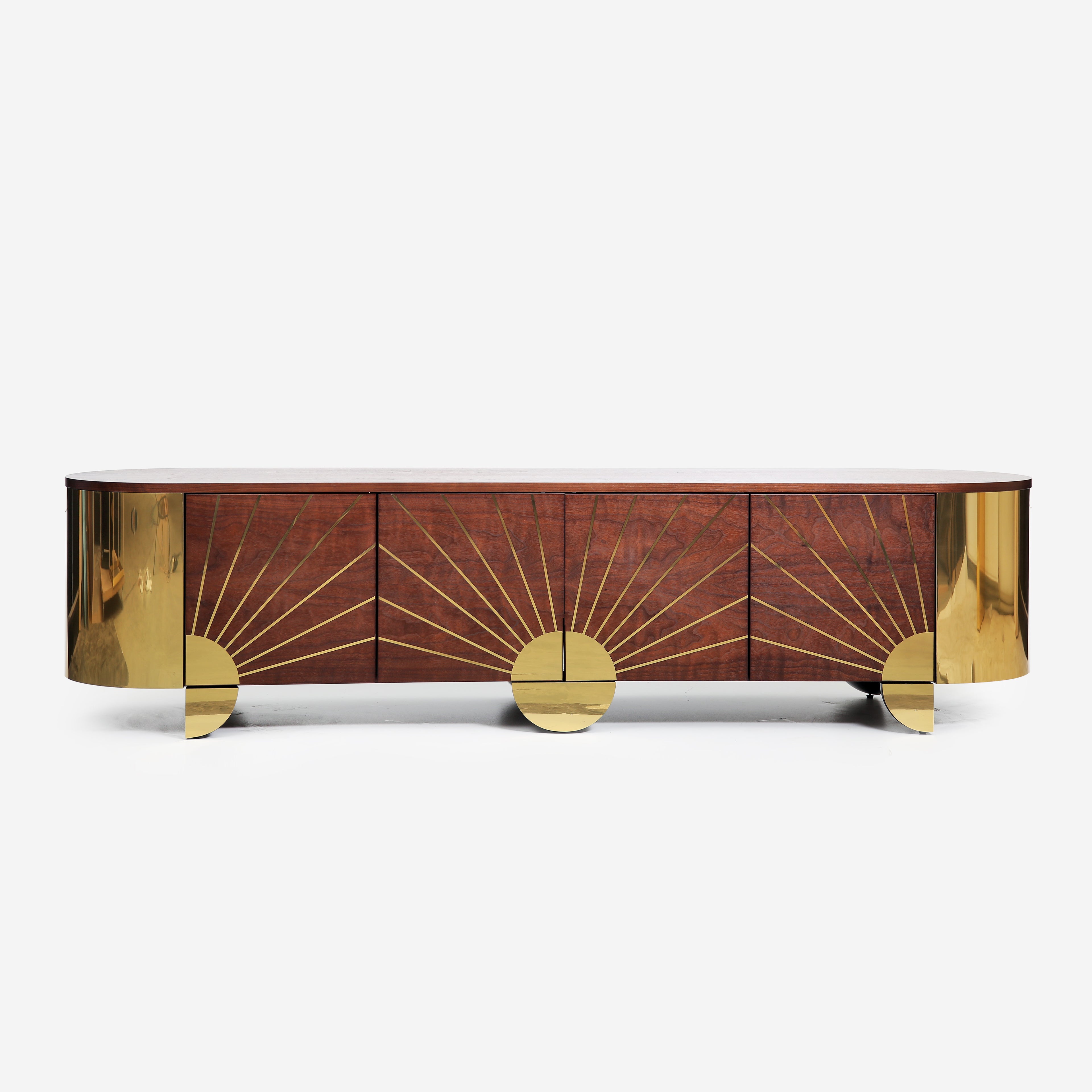 Art Deco walnut and brass sideboard by Hekla Property