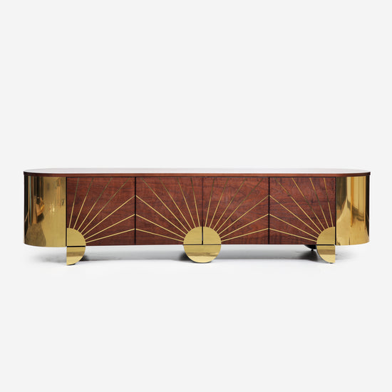 Art Deco walnut and brass sideboard by Hekla Property