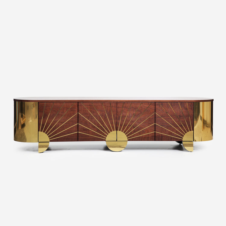 Art Deco walnut and brass sideboard by Hekla Property