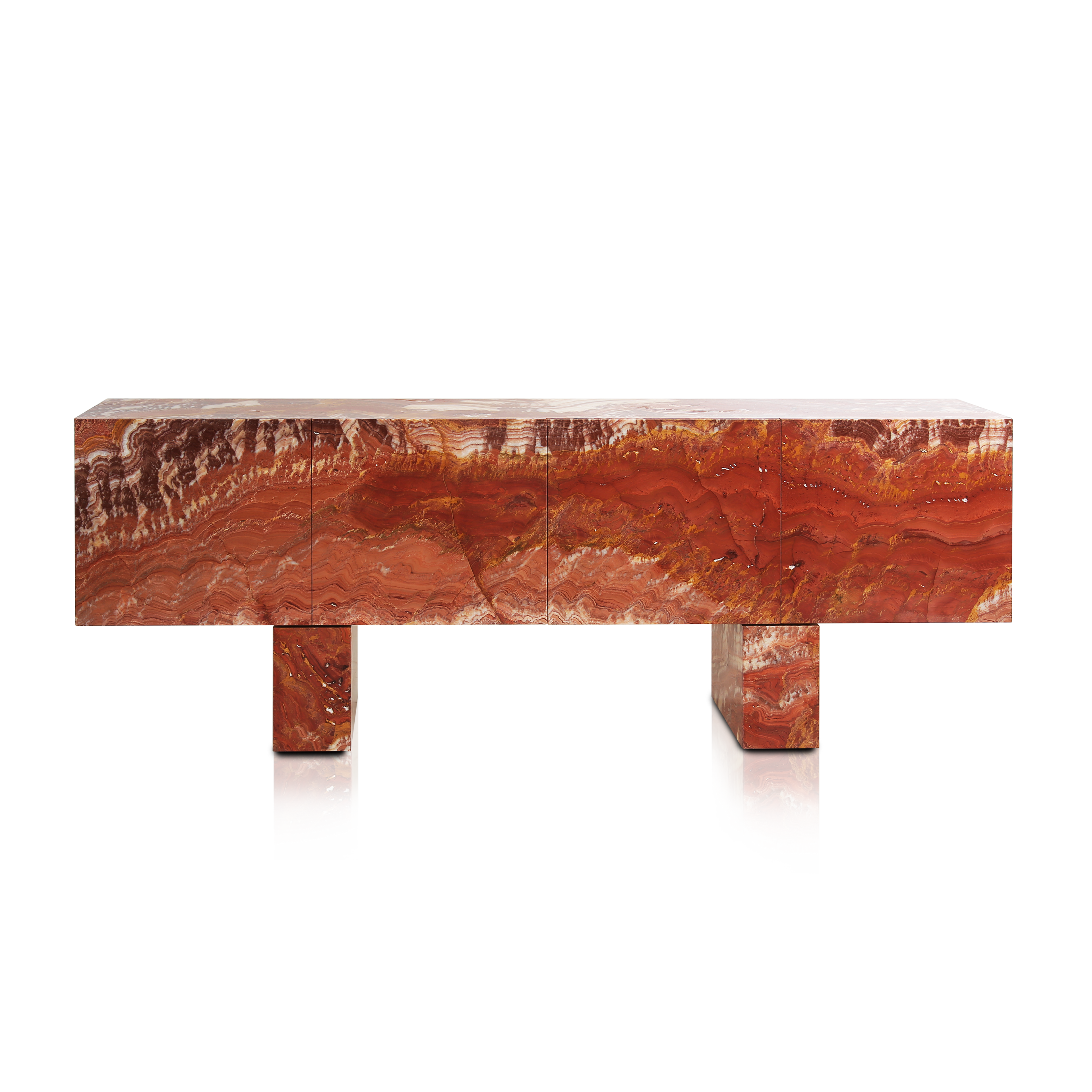 Sirens Sideboard in polished red onyx by Hekla Property