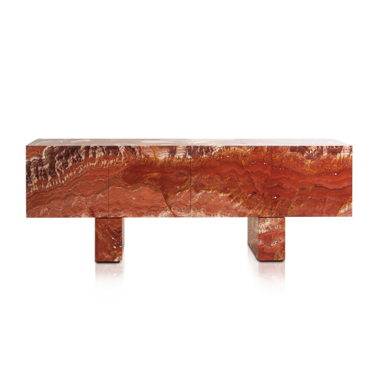 Sirens Sideboard in polished red onyx by Hekla Property