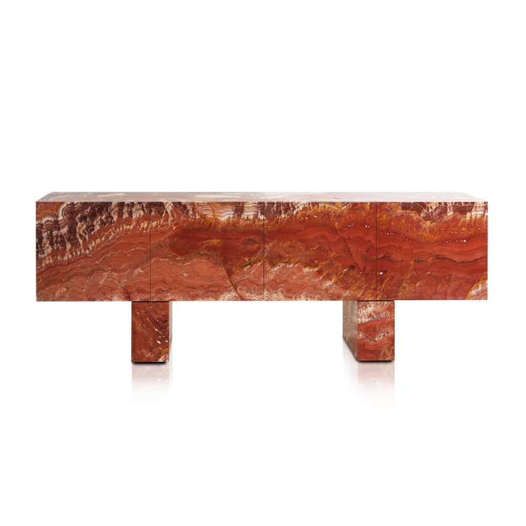 Sirens Sideboard in polished red onyx by Hekla Property