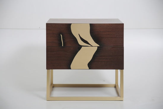 Contemporary Art Deco nightstand with seamless push-to-open drawers